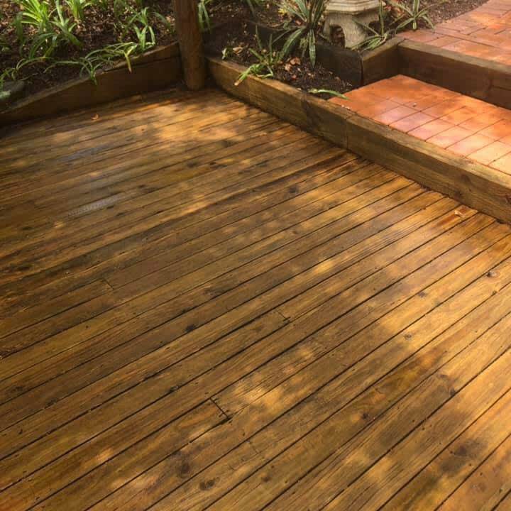 Timber deck soft washing — after