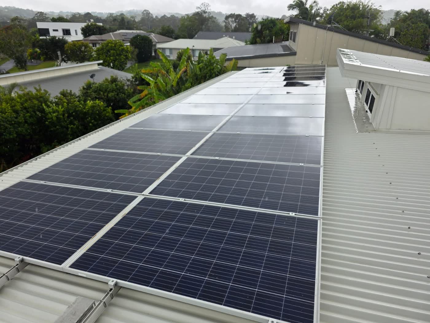 Solar panel cleaning removing grime and restoring output — after