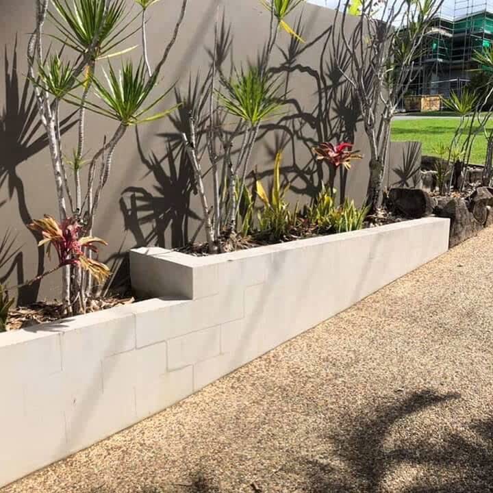 Retaining wall soft washing — after